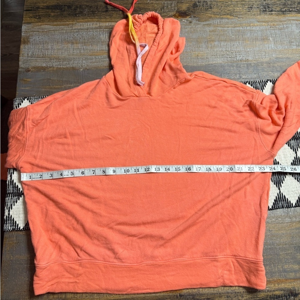 Sundry neon orange ombré rainbow drawstring Coral Hoodie - Picture 6 of 9
